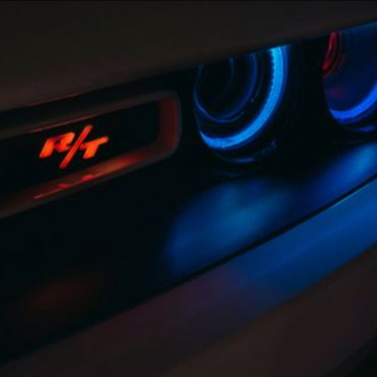 R/T ILLUMINATED LOGO (Large) installed by AudioZoneTX in Irving TX – car audio upgrade.