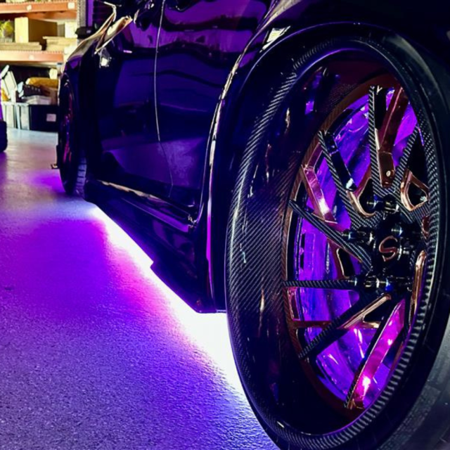 HYPER PRO MAX CUSTOM FLOW SERIES UNDERBODY LIGHTING KIT installed by AudioZoneTX in Irving TX – car audio upgrade.