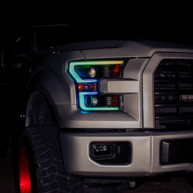 2018+ FORD F-150 DRL RIBBON KIT installed by AudioZoneTX in Irving TX – car audio upgrade.