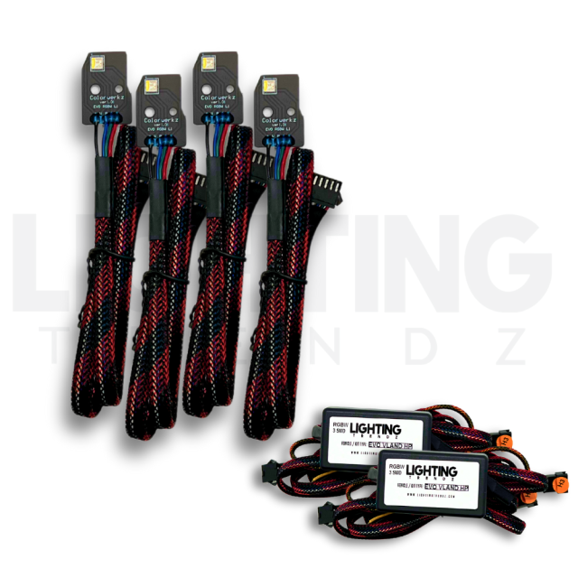 2008-2017 MITSUBISHI EVO VLAND HP RGBW DRL installed by AudioZoneTX in Irving TX – car audio upgrade.