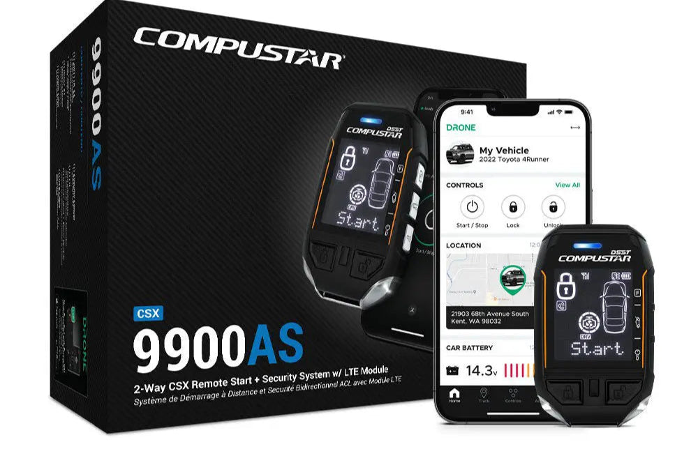 Compustar CSX9900-AS All-in-One 2-Way Remote Start + Security Bundle installed by AudioZoneTX in Irving TX – car audio upgrade.