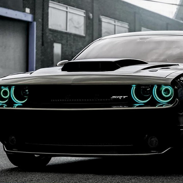 2008-2014 DODGE CHALLENGER RGB HALO w/ REMOTE installed by AudioZoneTX in Irving TX – car audio upgrade.