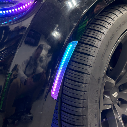 2015-2023 DODGE CHARGER PRE-BUILT FLOW SERIES SIDE MARKERS installed by AudioZoneTX in Irving TX – car audio upgrade.