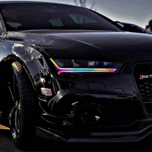 2015-2017 AUDI A7 FLOW SERIES DRL TUBE KIT installed by AudioZoneTX in Irving TX – car audio upgrade.