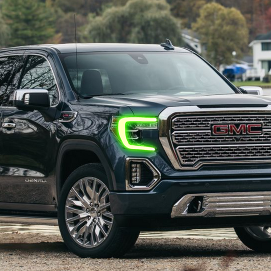 2019-2021 GMC SIERRA RGBW DRL BOARD installed by AudioZoneTX in Irving TX – car audio upgrade.