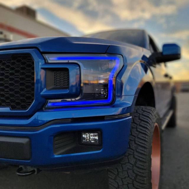 2015-2017 FORD F-150 RGBW DRL BOARDS installed by AudioZoneTX in Irving TX – car audio upgrade.