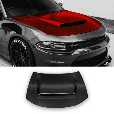 ALUMINUM car hood functional vented bezel For 2015-2022 Dodge Charger Demon Style installed by AudioZoneTX in Irving TX – car audio upgrade.